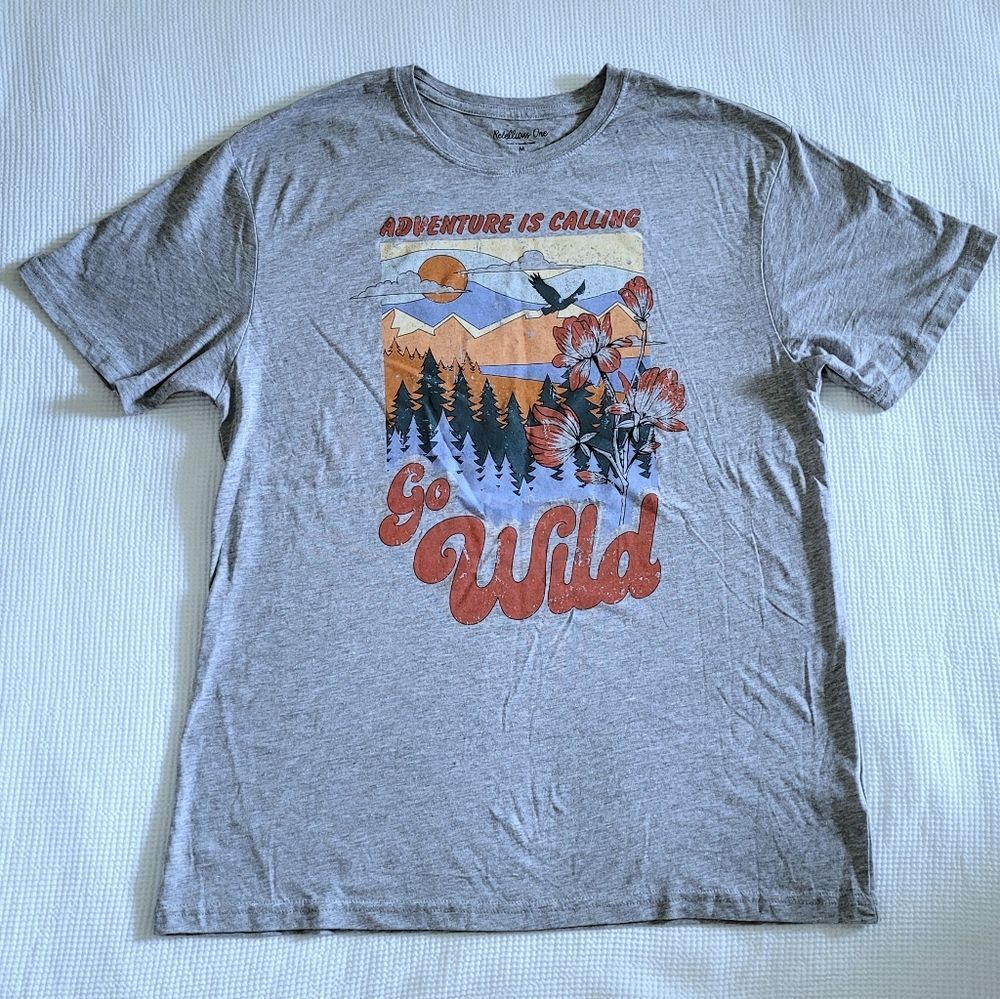 Rebellious One "Adventure Is Calling Go Wild" Graphic Tee👕 - NWT